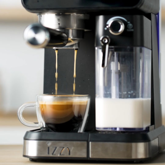 Izzy IZ-6020 Espresso Machine 1450W 20bar Pressure for Cappuccino Black 224795