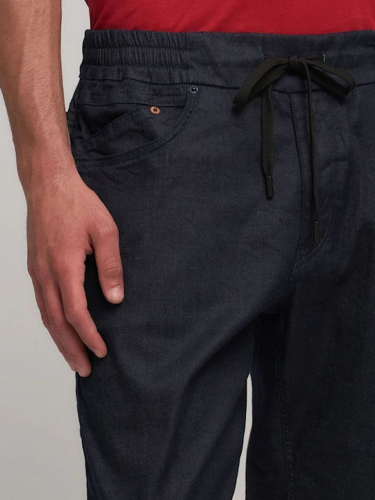 Lanny Men's Jeans Pants with Slim Fit Dark Blue