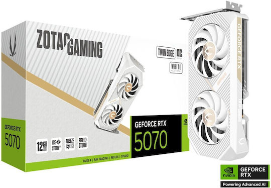 Zotac GeForce RTX 5070 12GB GDDR7 Twin Edge OC White Edition Κάρτα Γραφικών