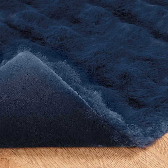 vidaXL Pelzige Couchdecke 130x150cm Hellblau