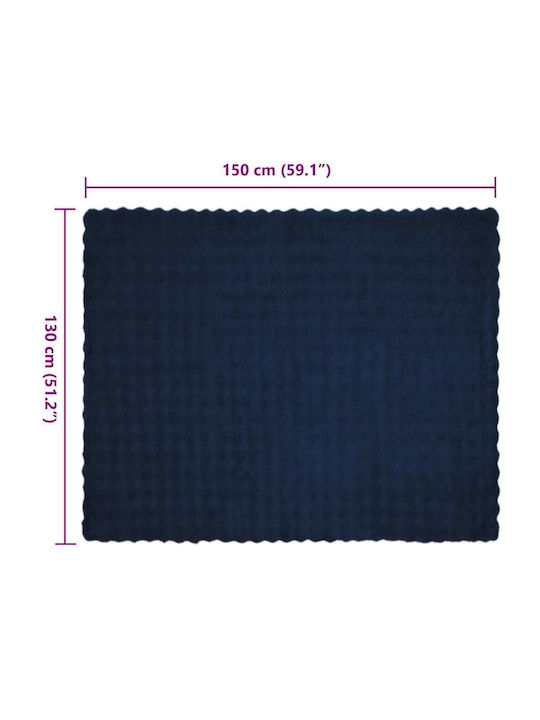 vidaXL Pelzige Couchdecke 130x150cm Hellblau