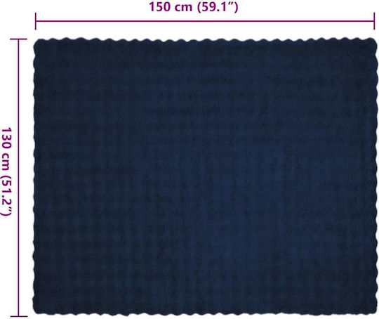 vidaXL Pelzige Couchdecke 130x150cm Hellblau