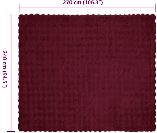 vidaXL Κουβέρτα Γούνινη Υπέρδιπλη 240x270εκ. Βεραμάν, Κόκκινο
