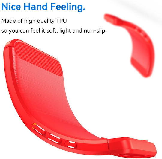 Carbon Fiber Back Cover Silicone Red (Oppo Reno14F)