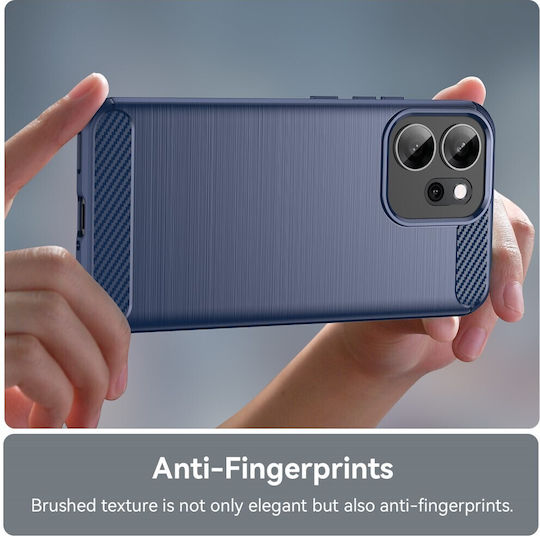 Carbon Fiber Back Cover Silicone Blue (Oppo Reno14F)