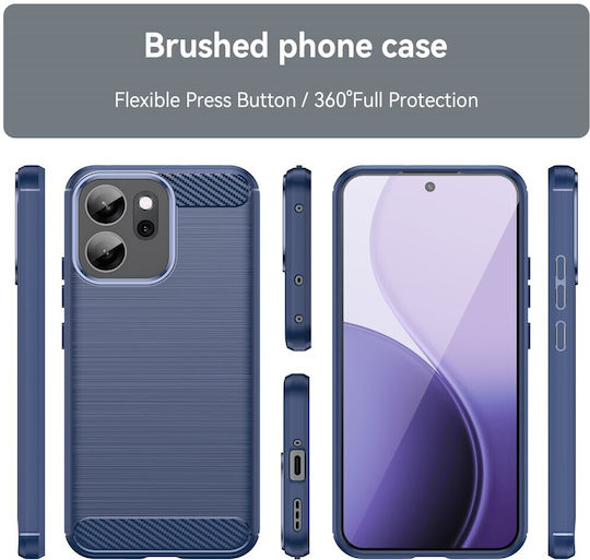 Carbon Fiber Back Cover Silicone Blue (Oppo Reno14F)