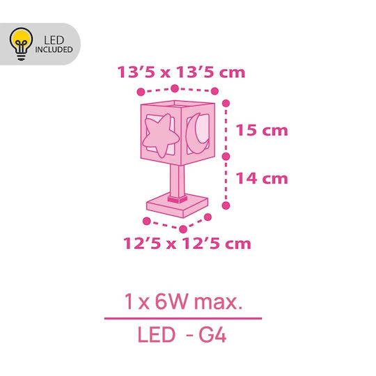 Ango Led Παιδικό Διακοσμητικό Φωτιστικό Ροζ 29x13.5cm