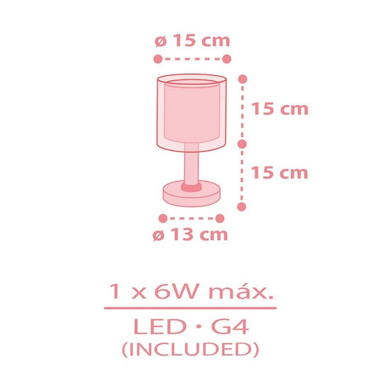 Ango Led Kids Decorative Lamp Pink 30x15cm
