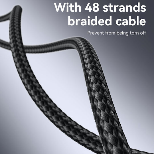 Yesido Braided USB 2.0 Cable USB-C male - USB-C 240W Black 1.2m