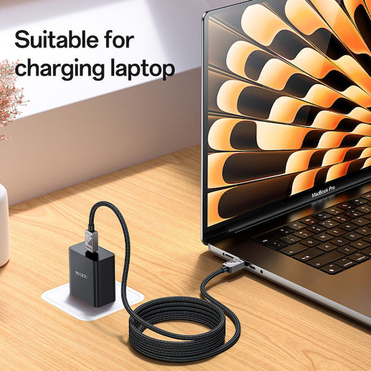 Yesido Regular USB 2.0 Cablu USB-C bărbătesc - USB-C 60W Negru 1.2m