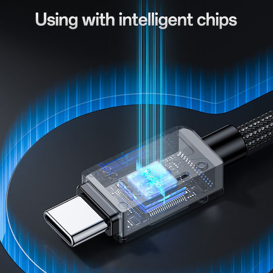 Yesido Regular USB 2.0 Cablu USB-C bărbătesc - USB-C 60W Negru 1.2m