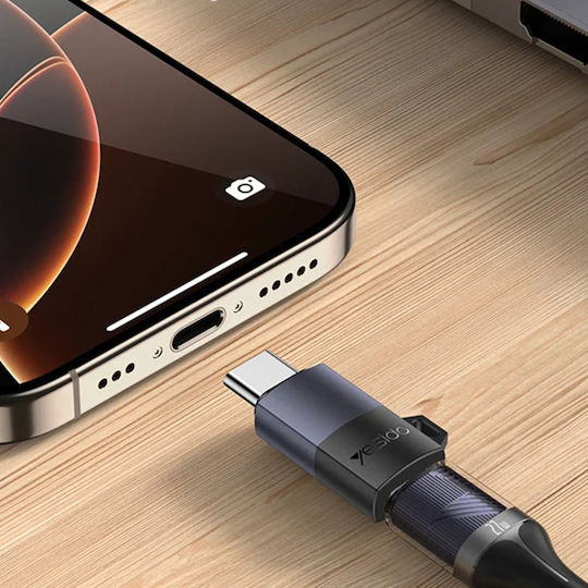 Yesido Μετατροπέας Lightning male σε USB-C female Γκρι 1τμχ