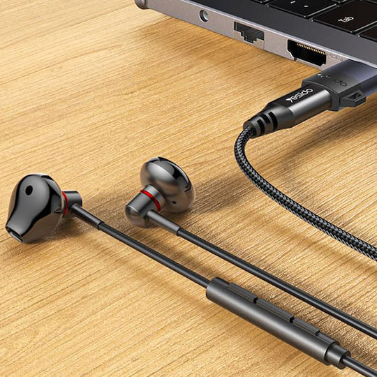 Yesido Μετατροπέας USB-A male σε USB-C male Γκρι 1τμχ