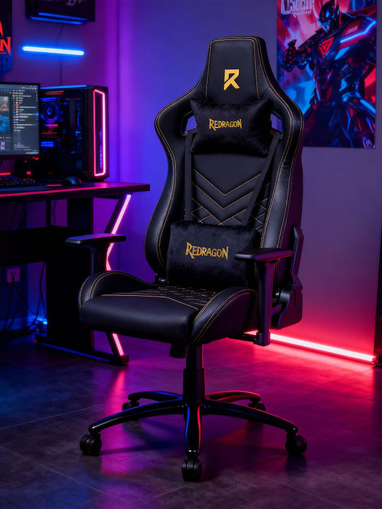 Redragon C329 Καρέκλα Gaming Δερματίνης με Ρυθμιζόμενα Μπράτσα Μαύρη