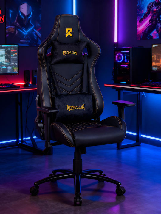 Redragon C329 Καρέκλα Gaming Δερματίνης με Ρυθμιζόμενα Μπράτσα Μαύρη