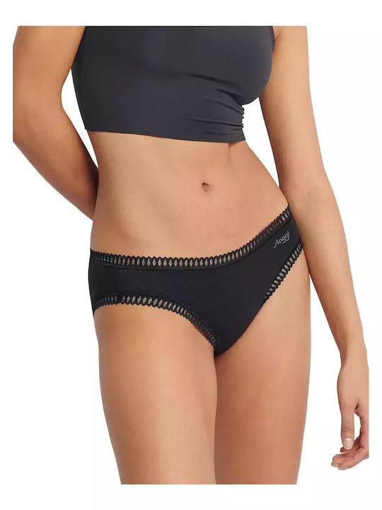 Βαμβακερά Women's Slip 3Pack Black-blue