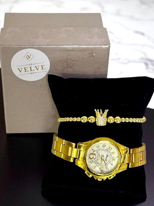 Velve Damen Uhr mit Gold Metallarmband