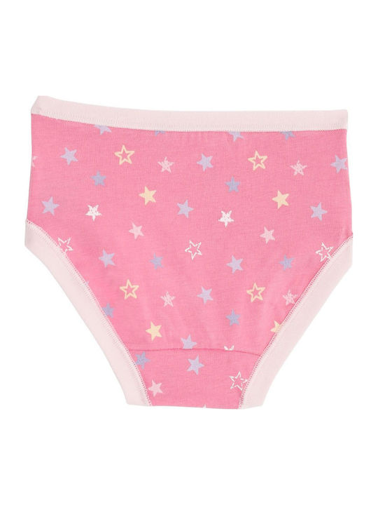 Cotonella Set of Kids' Briefs White-powder-fuchsia