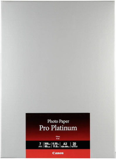 Canon PT-101 Pro Platinum Fotopapier Hochglanz A2 300gr/m² für Drucker Tintenstrahl 20 Blätter