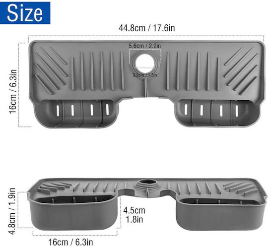 Uncle George Plastic Gray Kitchen Sink Organizer 45x16x5cm