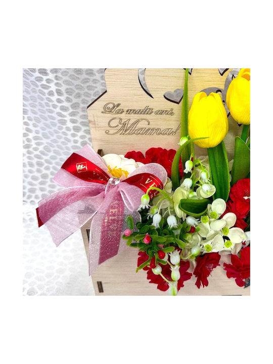 Aranjament Floral Envelo Flori Săpun Hortensia Flori De Cireș Lalele Sărăriță Plante Artizanale În Cutie Specială Din Lemn