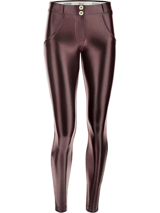 Wr.Up Super Skinny Καθημερινό Γυναικείο Μακρύ Κολάν Ψηλόμεσο Μπορντό