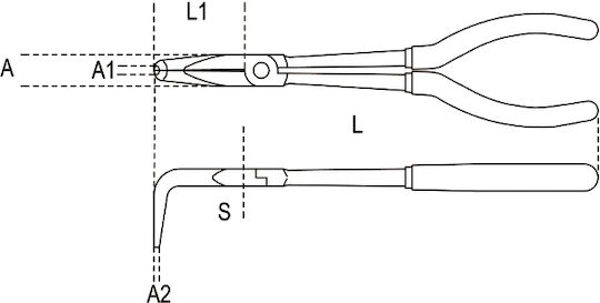 Beta 1009L/C Long Nose Pliers 90º Cutting Plier Length 253mm