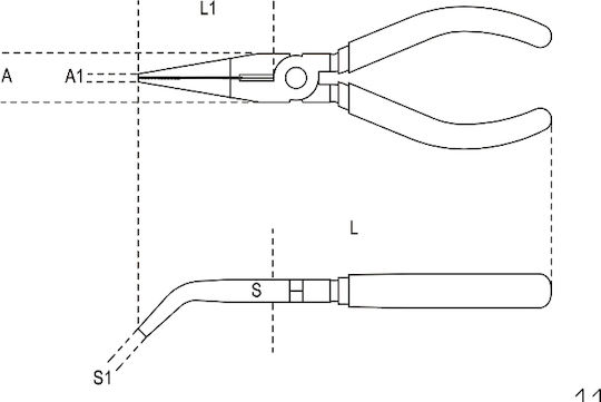 Beta 1164BM Flat Nose Pliers with Long Bent Jaws Cutting Plier Wide Length 160mm