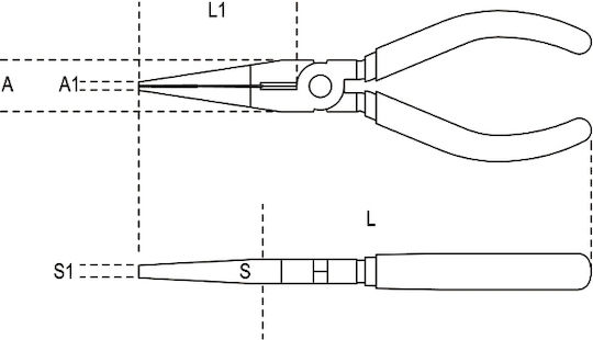 Beta 1162BM Needle-nose pliers Cutting Plier Wide Length 160mm