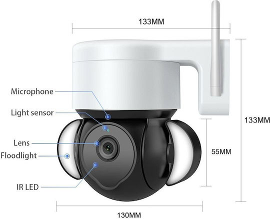 EDUP 30.005.0007 IP Камера за наблюдение Full HD+ 5MP с Микрофон и Обектив 3.6мм