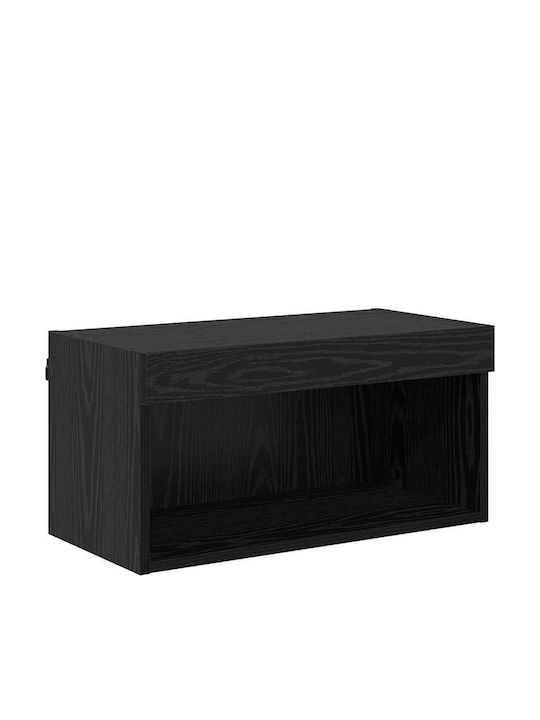 TV Stand with LED Lighting Black Oak M60xD30xH30cm