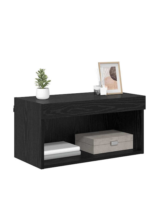 TV Stand with LED Lighting Black Oak M60xD30xH30cm