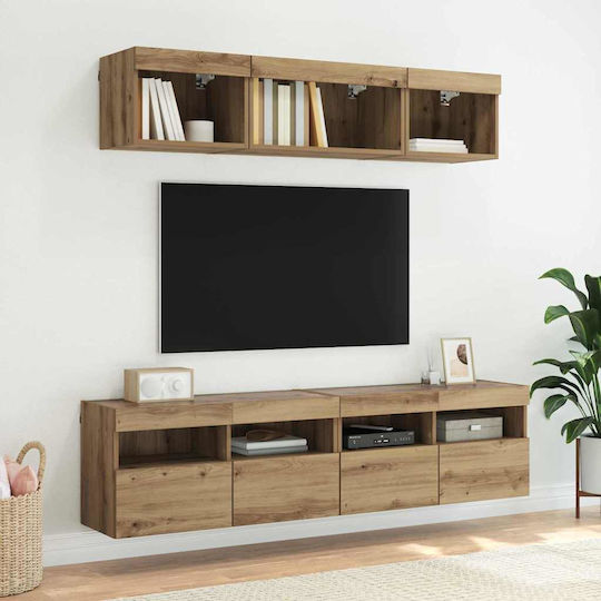 Stand TV Cu Iluminare LED Artisan Oak L80xA30xÎ40cm