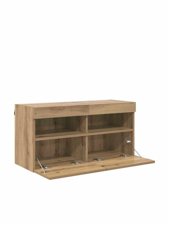 Телевизионна Мебел с LED Осветление Artisan Oak Дължина 80xДълбочина 30xВисочина 40см