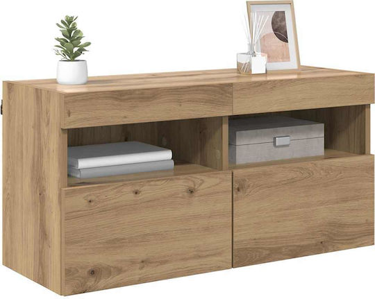 Stand TV Cu Iluminare LED Artisan Oak L80xA30xÎ40cm