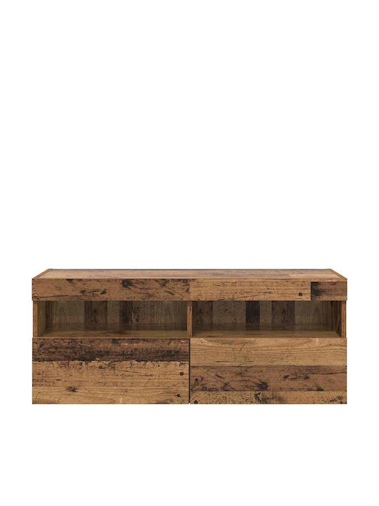 TV Stand with LED Lighting Old Wood M100xD30xH40cm
