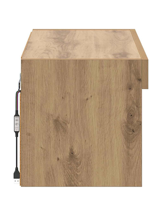 Телевизионно Мебелче с LED Осветление Artisan Oak Д60xДл30xВ30см