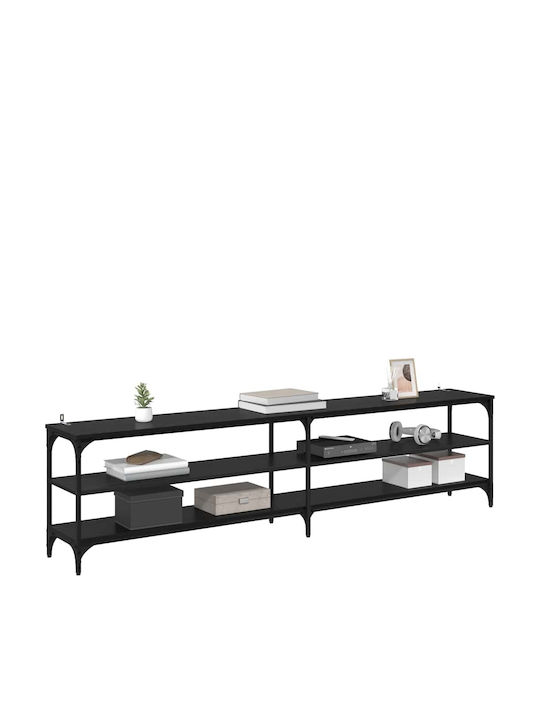 TV-Ständer Metall Schwarze Eiche M200xT30xH50cm