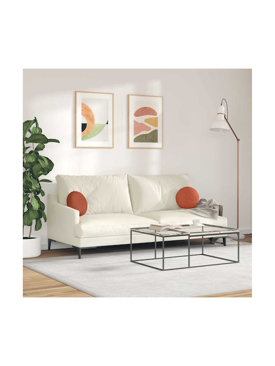 vidaXL Възглавница за диван от Велур Red Orange 2бр 30x30см.