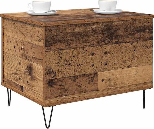 vidaXL Beistelltisch Rechteckig Holz mit Hebemechanismus Alt Holz M60xL44,5xH45cm