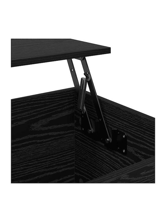 Rectangular Side Table made of Solid Wood with Lifting Mechanism Black Oak 60x44.5x45cm