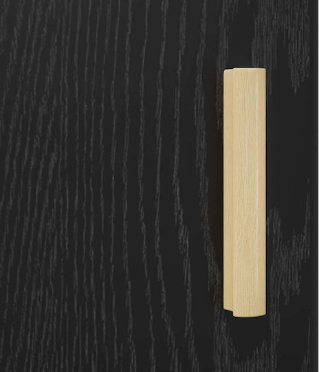 Wooden Bedside Table with Metal Legs Black 50x40x40cm