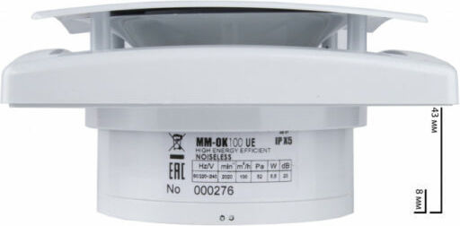 Microlink Επιτοίχιος Εξαεριστήρας Μπάνιου 100mm Λευκός