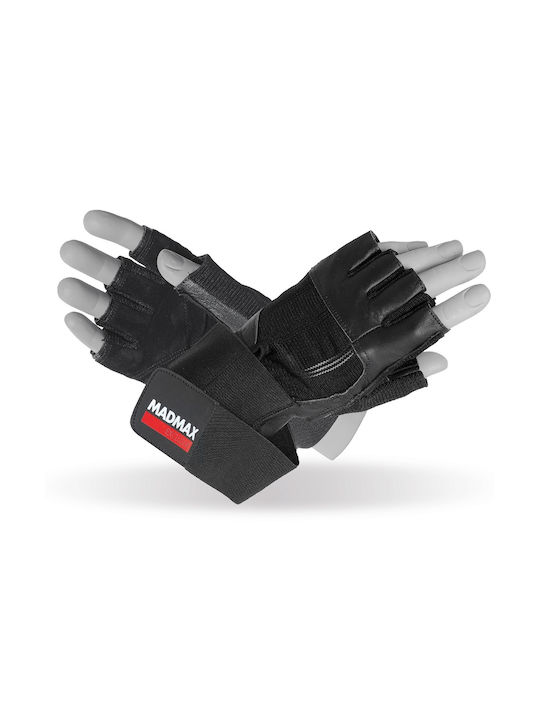 MadMax Professional MFG-269 Ανδρικά Αθλητικά Γάντια Γυμναστηρίου Μαύρο Μαύρα
