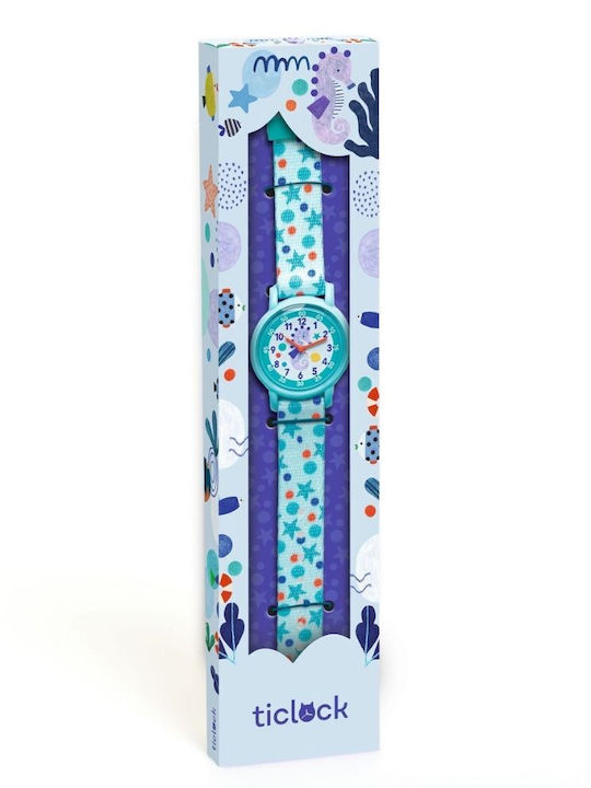 Djeco Kids Analog Watch with Fabric Strap Turquoise