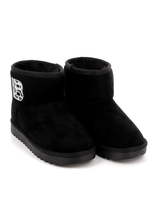 Suede Kinderstiefeletten Schwarz