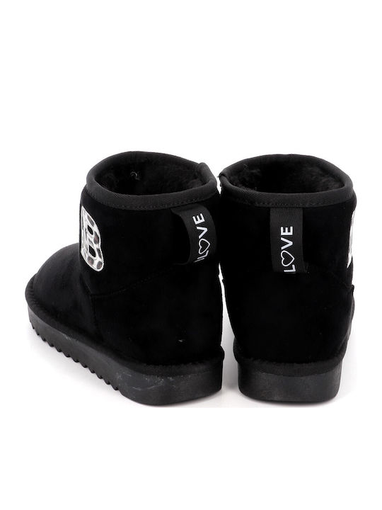 Suede Kinderstiefeletten Schwarz