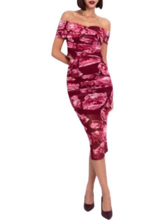 Bleistift Hoch tailliert Midi Rock Blumen Floral