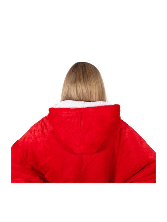 Κουβέρτα Fleece με Μανίκια 82x88εκ. Red