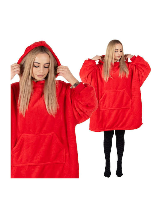 Κουβέρτα Fleece με Μανίκια 82x88εκ. Red